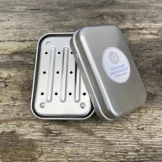 Waschkultur Seifendose mit Abtropfschale aus Aluminium